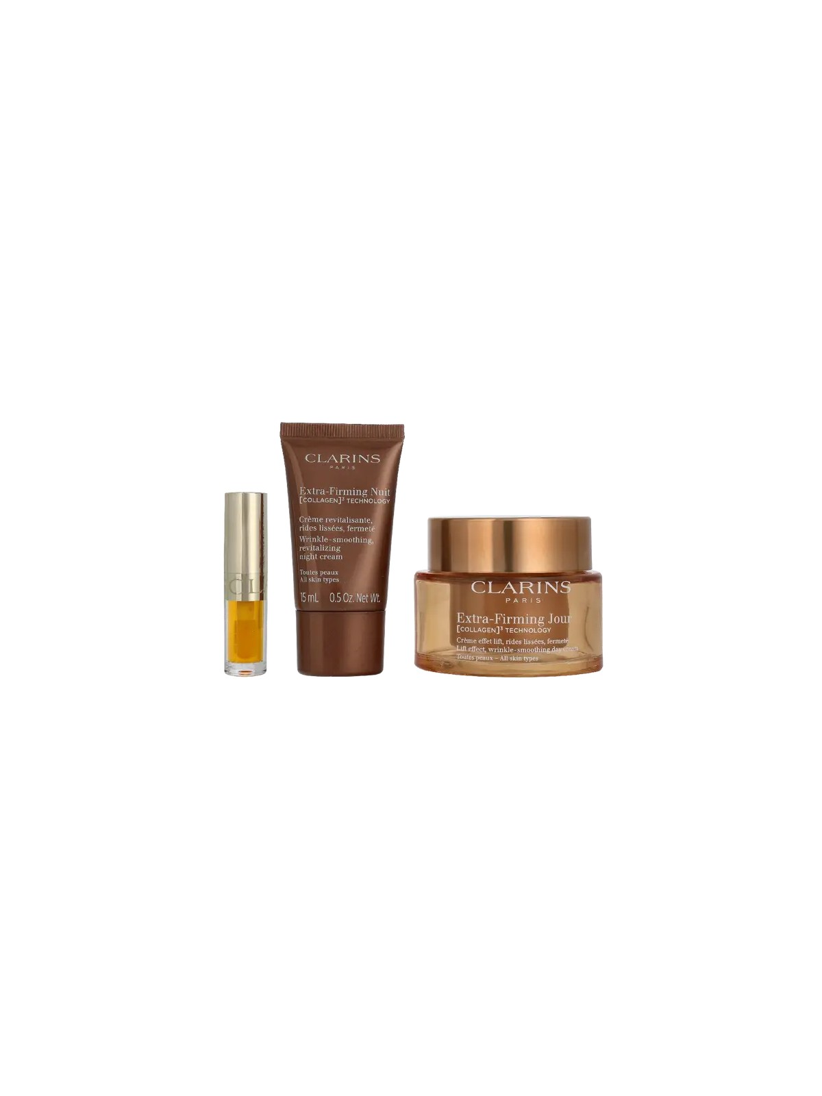 Clarins Age-Defying & Firming Essentials Set Day Cream 50ml Night Trial 15ml Lip Oil 1,4ml 1,15g
