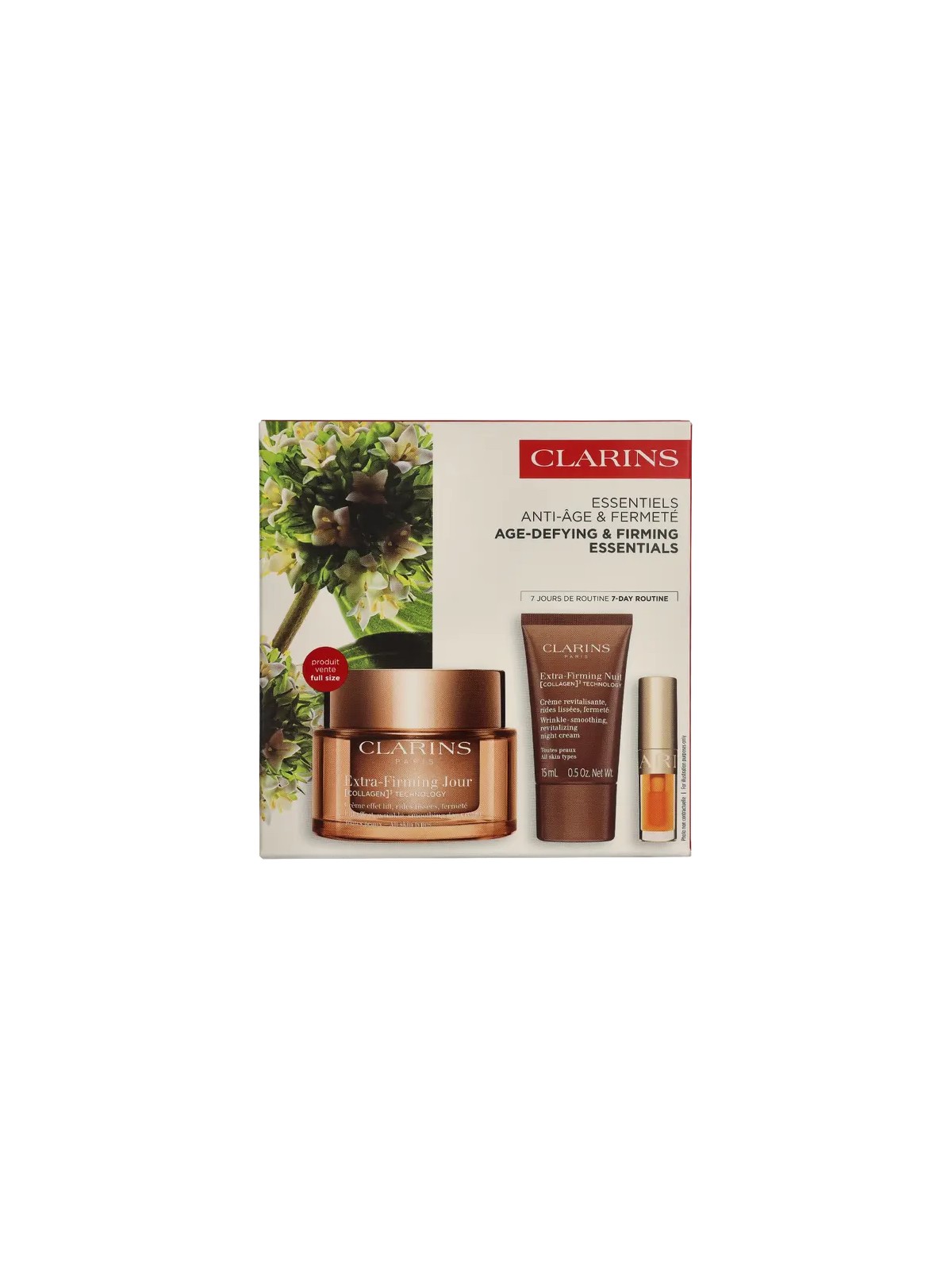 Clarins Age-Defying & Firming Essentials Set Day Cream 50ml Night Trial 15ml Lip Oil 1,4ml 1,15g