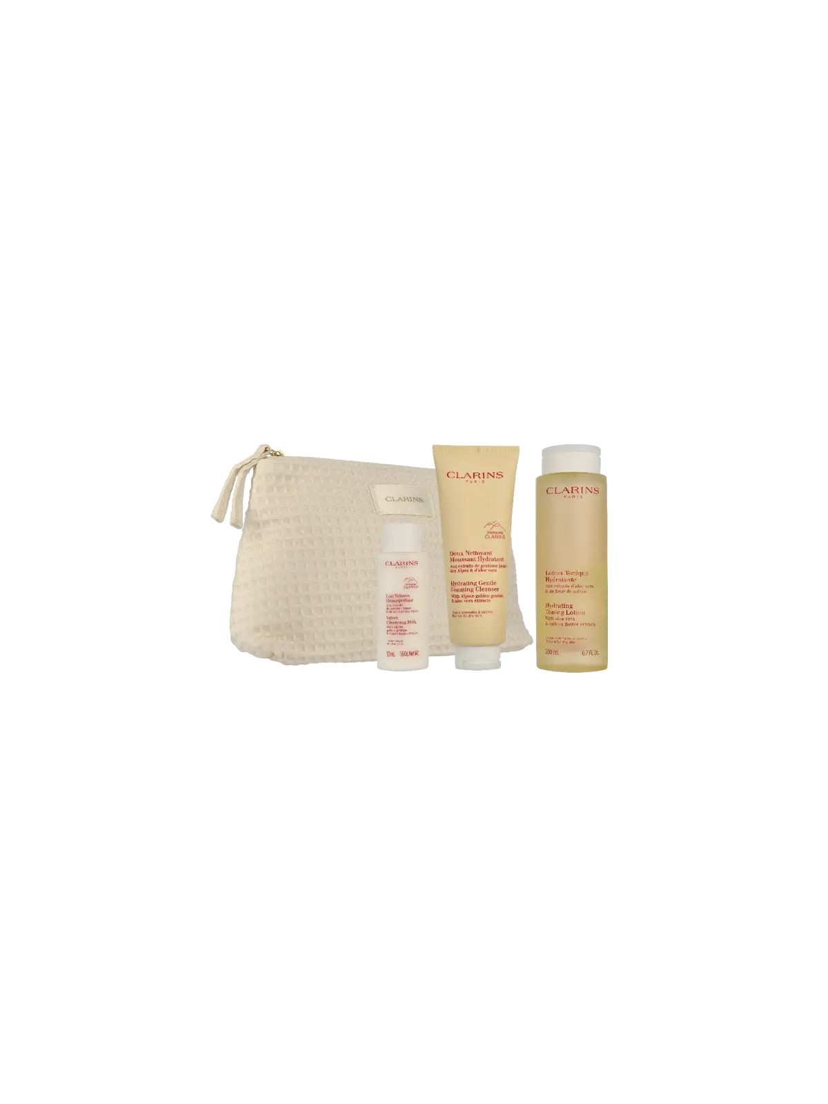 Clarins Age-Defying & Firming Essentials Set Pouch Cleanser 125ml Lotion 200ml Milk 50ml 8,5g