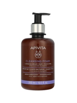 Crema Schiumosa Detergente Viso/Occhi Apivita con oliva e lavanda 300ml