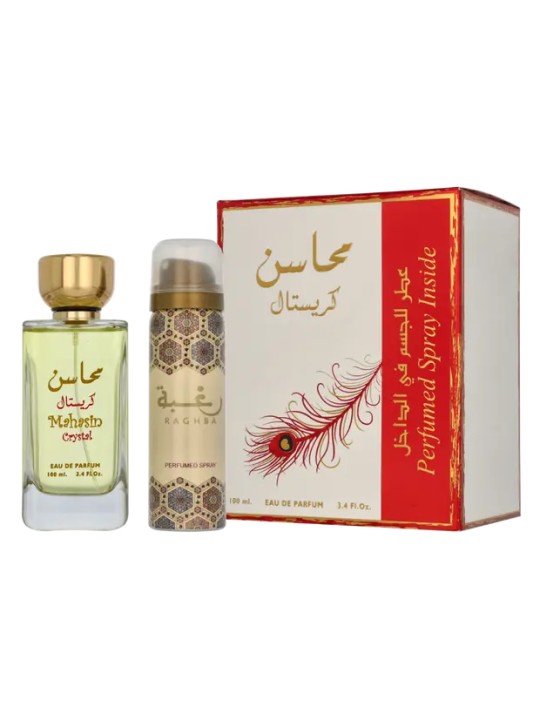 Lattafa Perfumes Set regalo Mahasin Crystal eau de parfum 100 ml