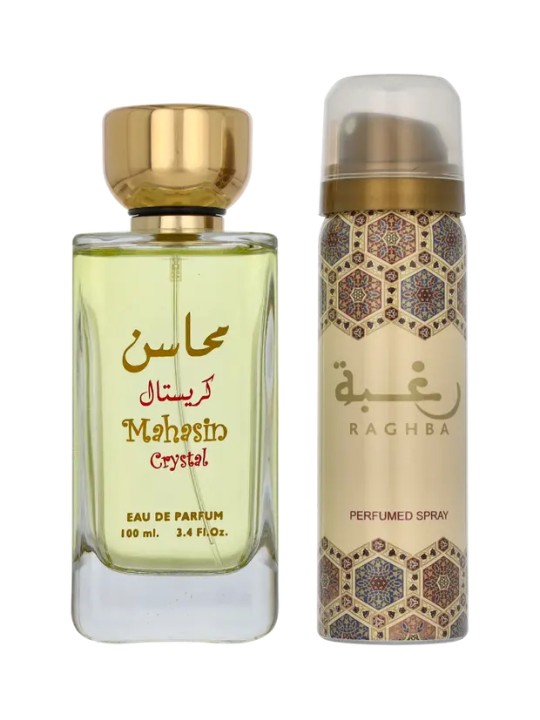 Lattafa Perfumes Set regalo Mahasin Crystal eau de parfum 100 ml
