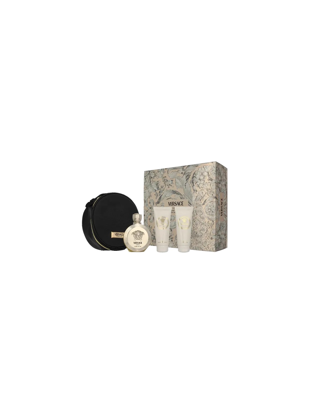 Versace Eros Pour Femme Giftset eau de parfum Spray 100ml Bath & Shower Gel 100ml Body Lotion 100ml Make-Up Case 200ml