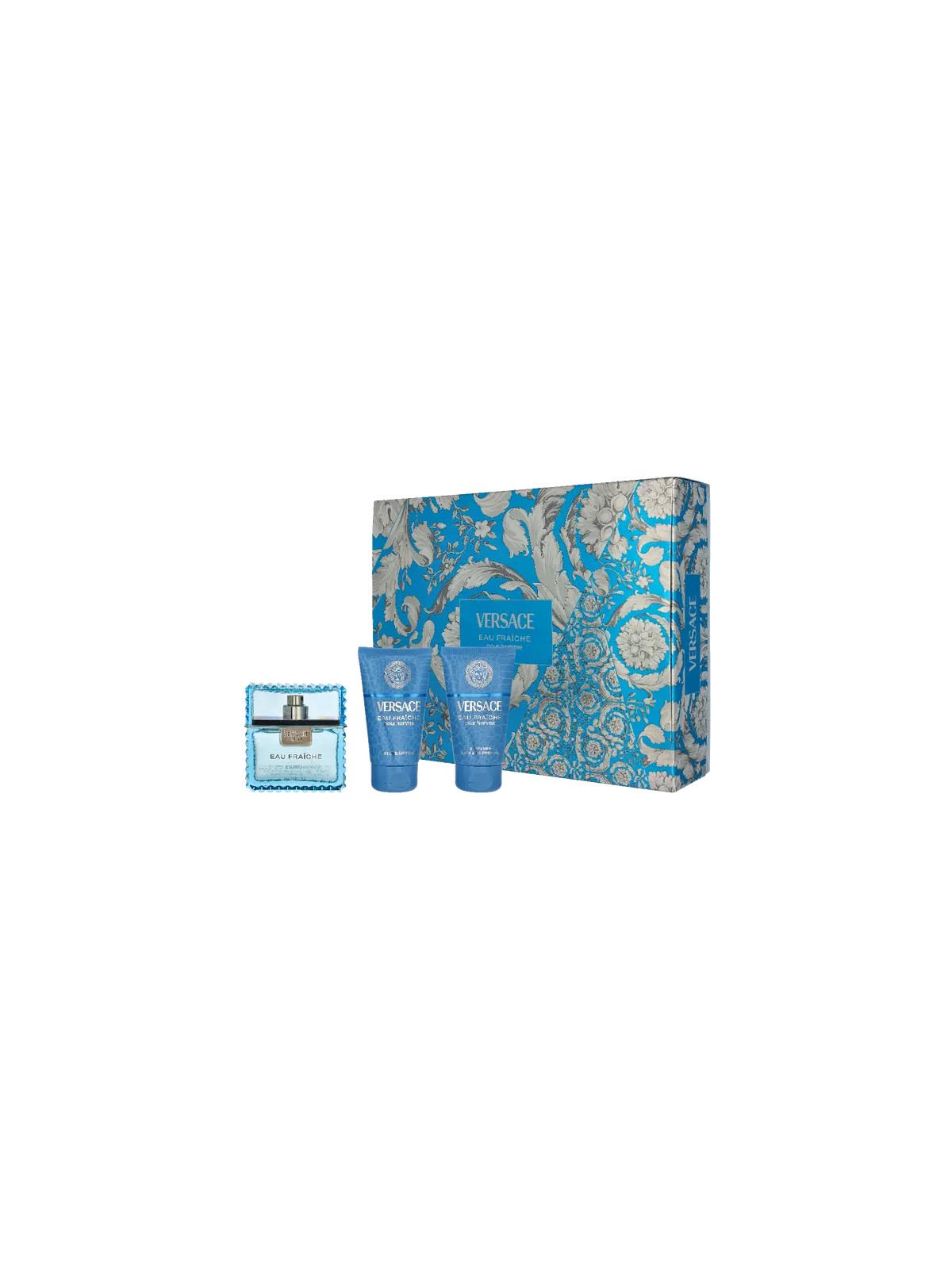 Versace Set da 3 pezzi EAU FRAICHE MAN Eau de Toilette spray 50 ml + Shower Gel 50 ml + Aftershave Balm 50 ml uomo