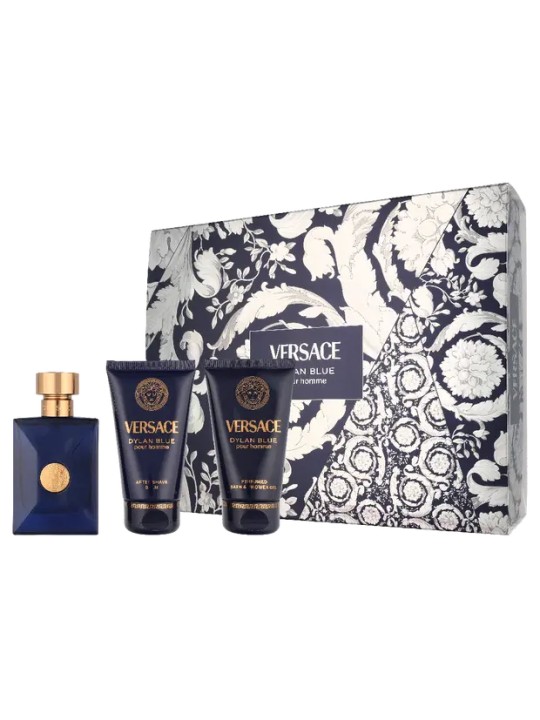 Versace Dylan Blue Pour Homme Giftset eau de toilette Spray 50ml Bath & Shower Gel 50ml Aftershave Balm 50ml 150ml