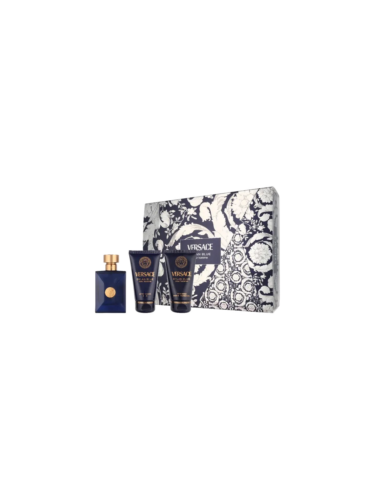 Versace Dylan Blue Pour Homme Giftset eau de toilette Spray 50ml Bath & Shower Gel 50ml Aftershave Balm 50ml 150ml
