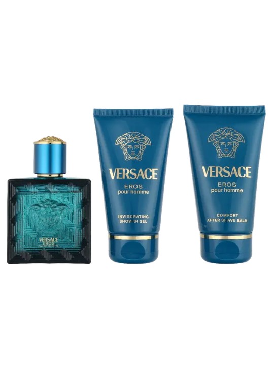 Versace Eros Pour Homme Giftset eau de toilette Spray 50ml Bath & Shower Gel 50ml Aftershave Balm 50ml 6g