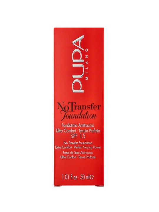 Pupa No Transfer Foundation Extra Comfort SPF 15 - Trucco a lunga durata 30ml donna 300 Natural Silk