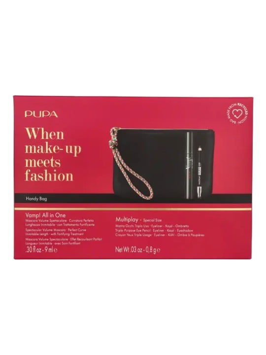 Pupa Vamp! Mascara & Mini Multiplay Set Vamp! All in One n.101 Extra Black Mascara 9ml Multiplay n.09 Deep Black 0,8gr 250ml