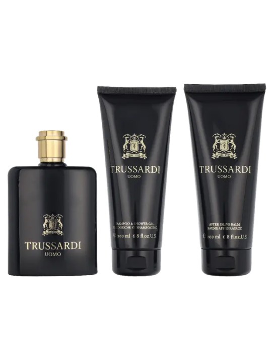 Trussardi Uomo Contemporary Deluxe Giftset eau de parfum Spray 100ml Shampooo & Shower Gel 200ml After Shave Balm 200ml 190ml
