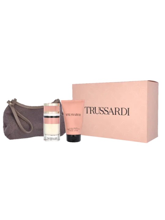 Trussardi New Feminine Contemporary Beauty Deluxe Giftset eau de parfum Spray 90ml Body Emulsion 100ml Beauty Bag 100ml