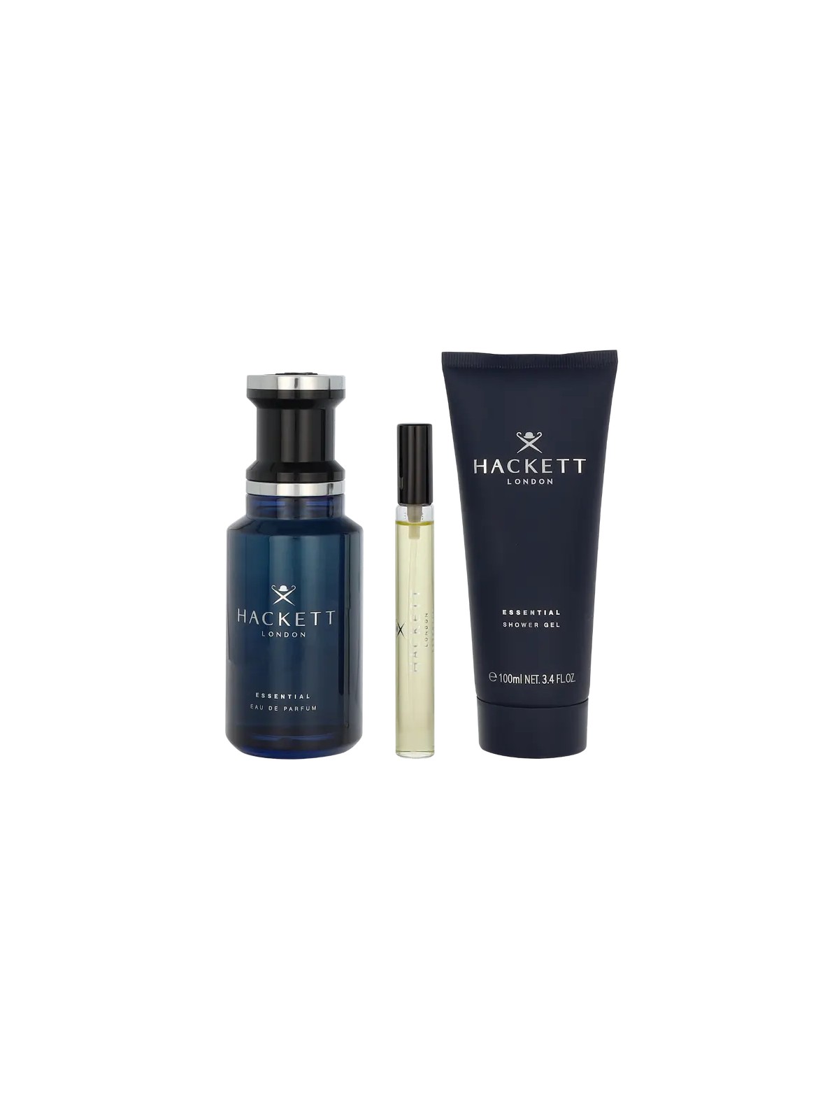 Hackett Essential Giftset eau de parfum Spray 100 ml Showergel 100 ml Travel Spray 10 ml 4,4g