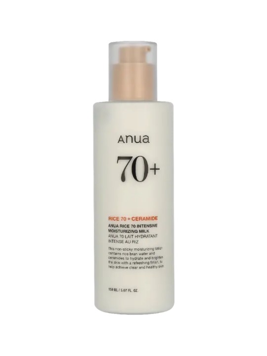 Anua Rice 70 + Ceramide Intensive Moisturizing Milk - Latte idratante per il viso 150ml donna