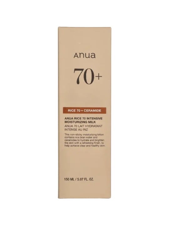 Anua Rice 70 + Ceramide Intensive Moisturizing Milk - Latte idratante per il viso 150ml donna