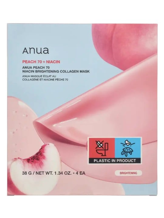 Set di maschere viso illuminanti al collagene e niacina Anua - Set di maschere viso 38,0 g donna