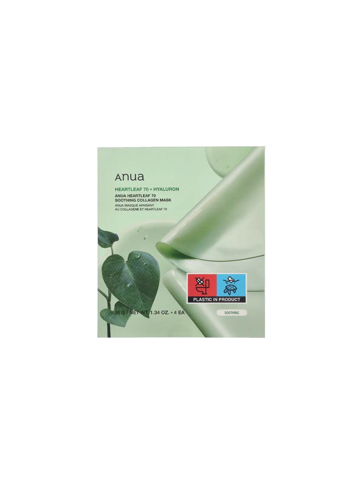 Anua Heartleaf 70 Maschera lenitiva al collagene - Set di maschere 38,0 g donna