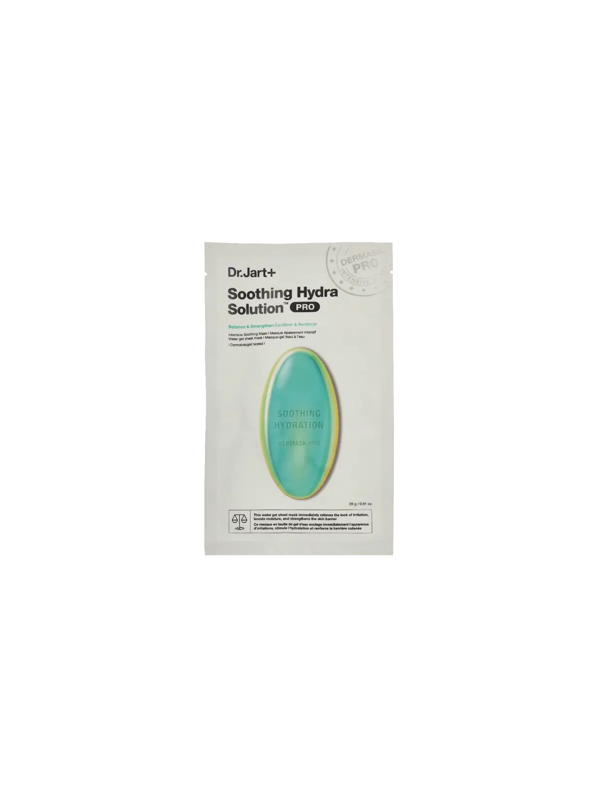Dr. Jart+ Dermask Soothing Hydra Solution PRO Maschera lenitiva intensiva - Maschera viso rigenerante e idratante 26.0g donna