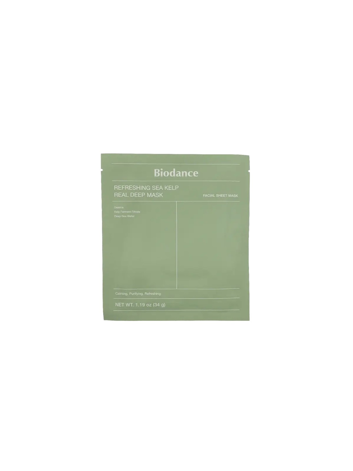 Biodance Refreshing Sea Kelp Real Deep Mask - Maschera viso lenitiva 34.0g donna