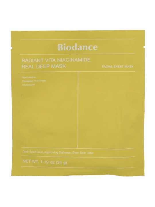 Biodance Radiant Vita Niacinamide Real Deep Mask - Maschera idrogel illuminante 34.0g donna