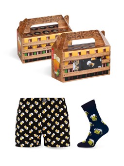 Evona Set regalo da uomo - pantaloncini e calzini PIVOBOX blu - Taglia: L uomo