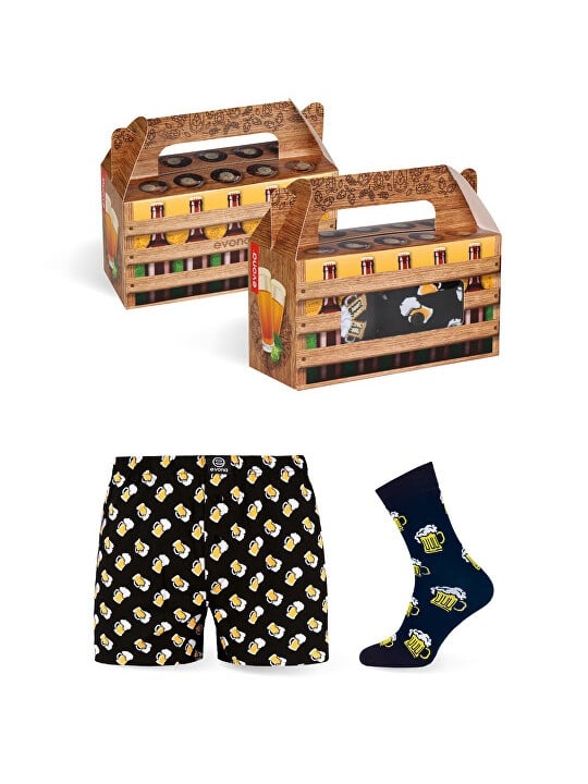 Evona Set regalo da uomo - pantaloncini e calzini PIVOBOX blu - Taglia: L uomo