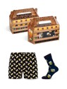 Evona Set regalo da uomo - pantaloncini e calzini PIVOBOX blu - Taglia: L uomo