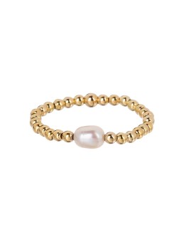 Alisia Anello a sfera placcato oro con perla d'acqua dolce AL4794.01.000.D - Circonferenza: 53 mm donna