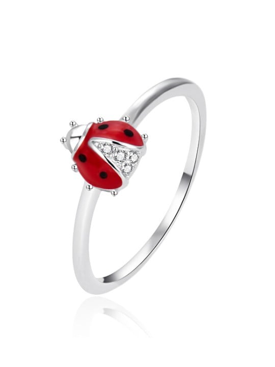Agato Anello per bambini in argento Coccinella AGT-RD03 - Diametro: 50 mm donna