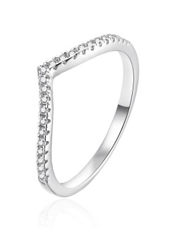 Agato Elegante anello in argento con zirconi AGT-R41W - Diametro: 56 mm donna