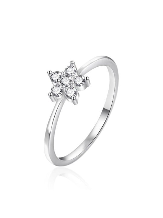 Agato Anello in argento con zirconi Fiore AGT-R38W - Diametro: 54 mm donna
