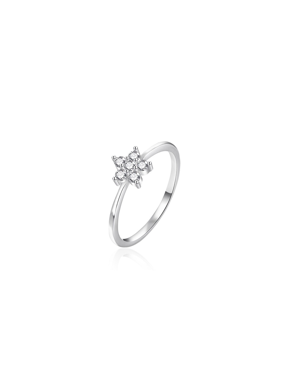 Agato Anello in argento con zirconi Fiore AGT-R38W - Diametro: 54 mm donna
