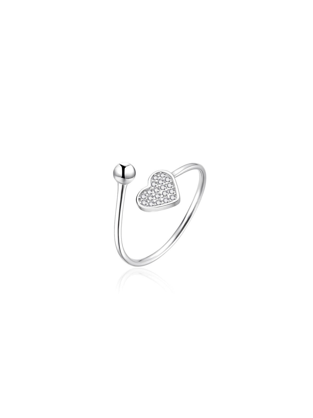 Agato Anello in argento a forma di cuore aperto AGT-R36W - Diametro: 57 mm donna