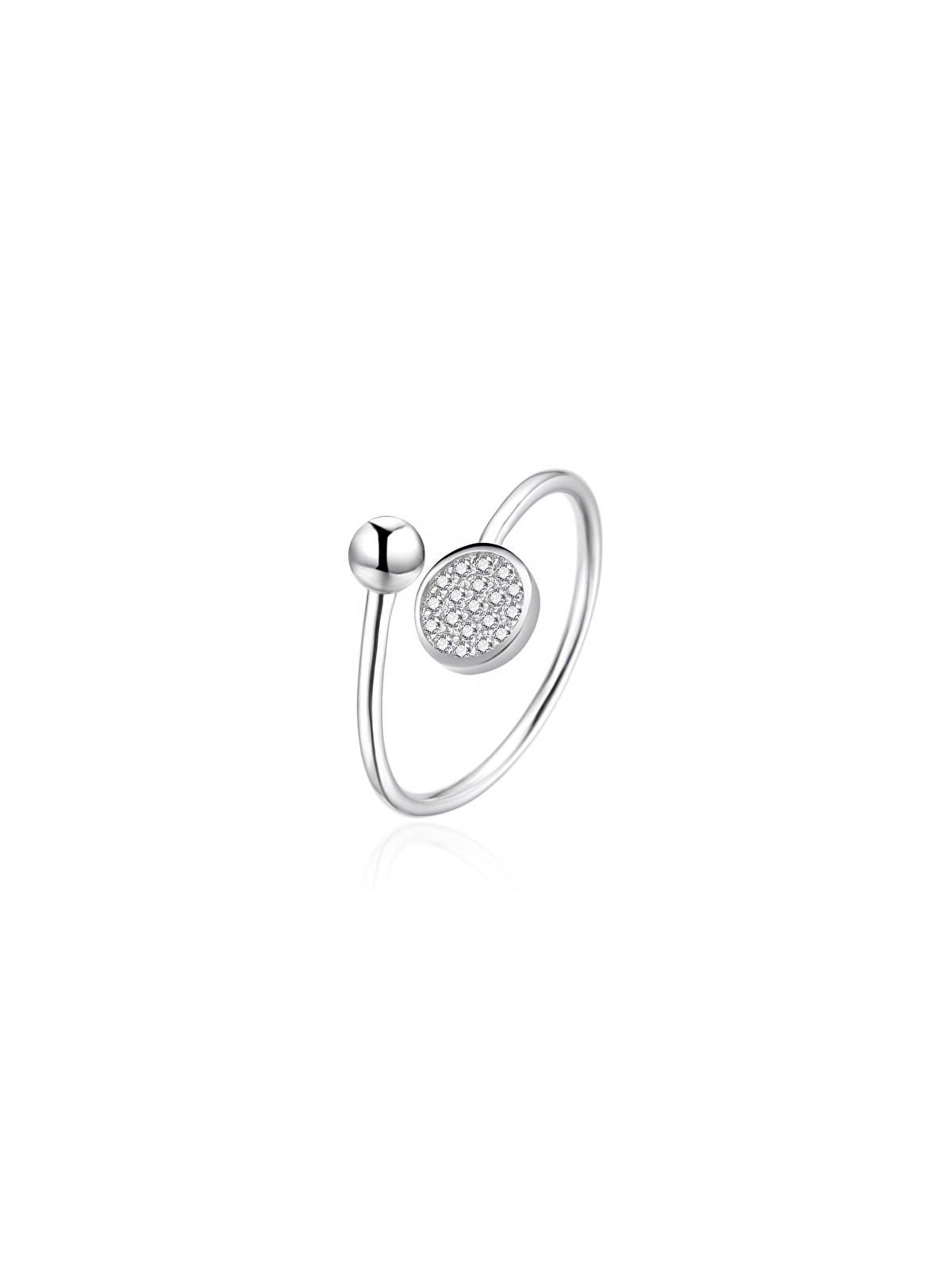 Agato Anello aperto in argento con zirconi AGT-R37W - Diametro: 52 mm donna