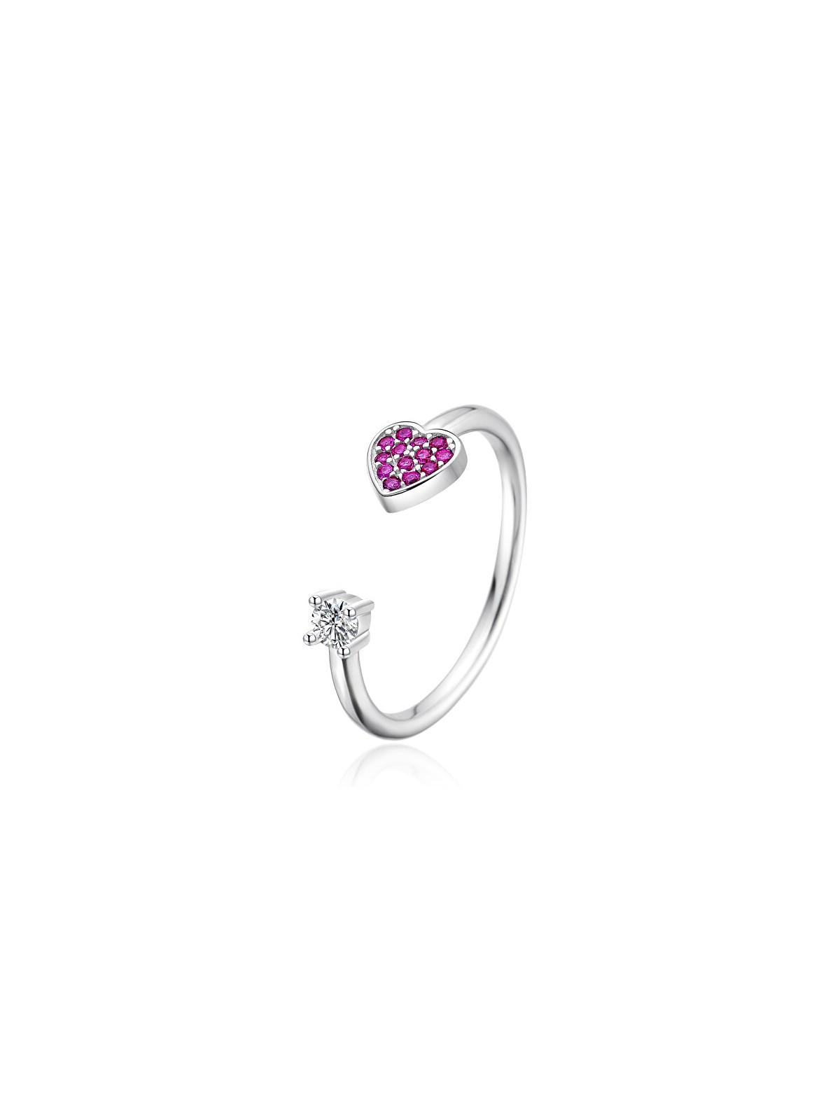 Agato Anello aperto in argento a forma di cuore AGT-R35WF - Diametro: 57 mm donna