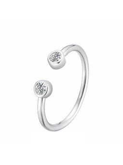 Agato Anello aperto in argento con zirconi AGT-R33W - Diametro: 52 mm donna