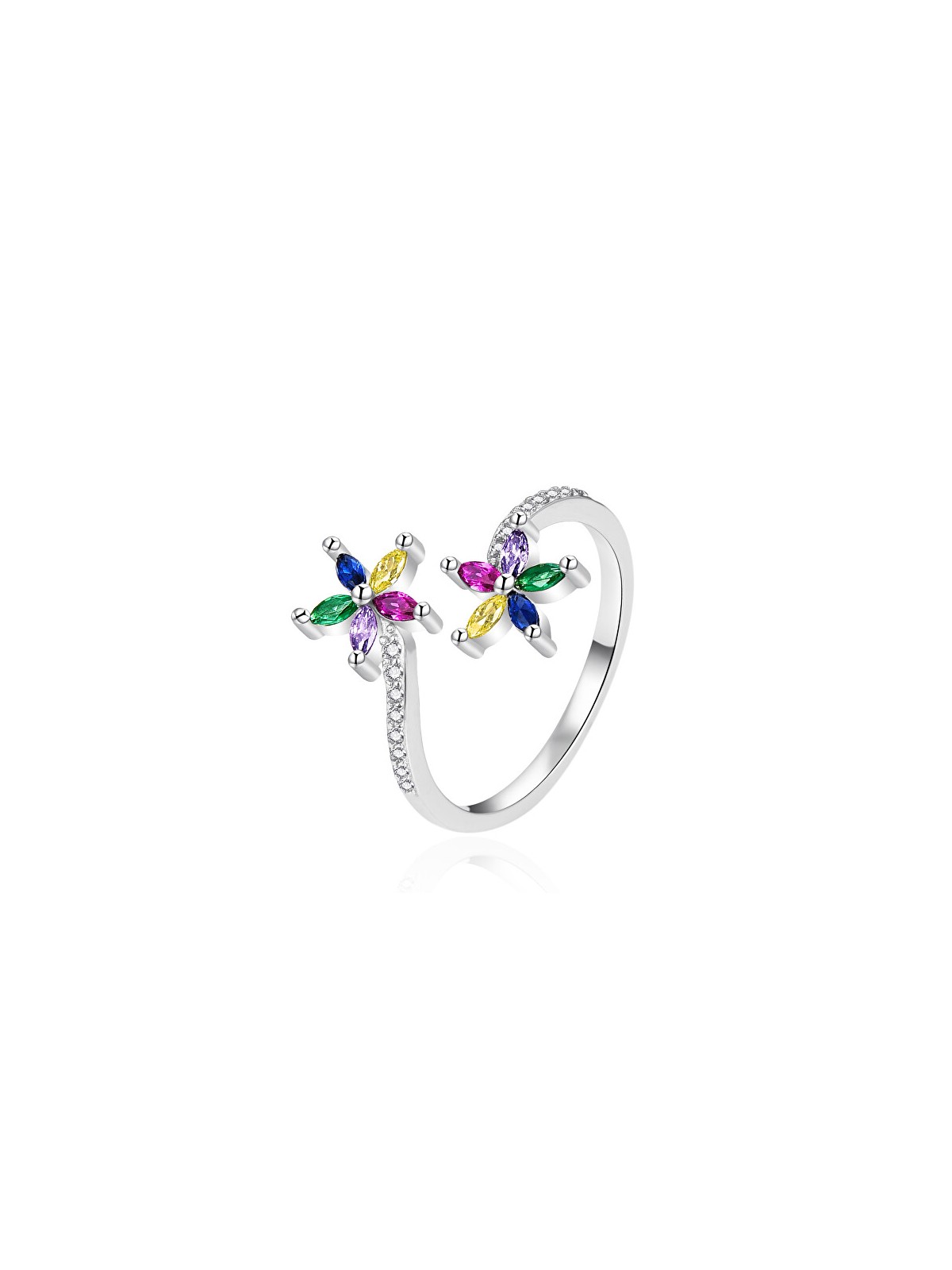 Agato Anello aperto in argento Flowers AGT-R28C - Diametro: 57 mm donna