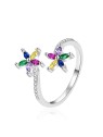 Agato Anello aperto in argento Flowers AGT-R28C - Diametro: 57 mm donna