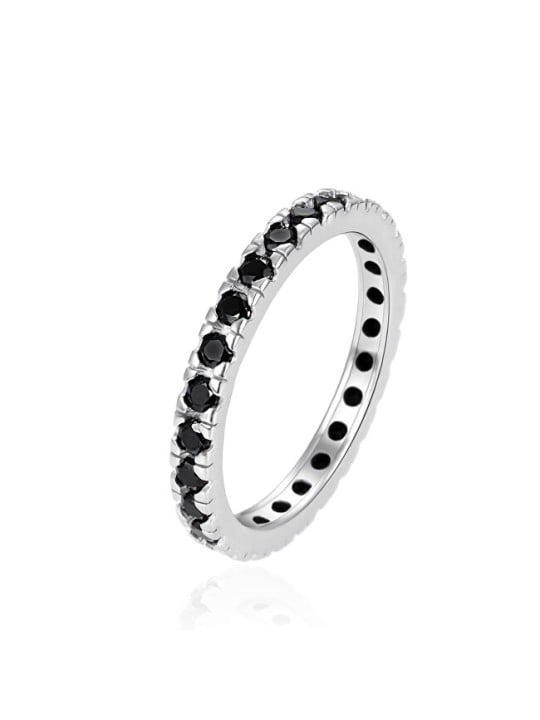 Agato Anello in argento con zirconi neri AGT-R16BK - Diametro: 58 mm donna