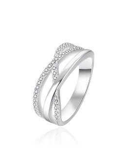 Agato Anello in argento con zirconi AGT-R09W - Diametro: 58 mm donna