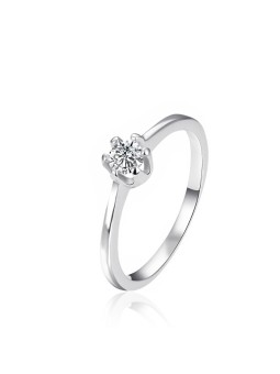 Agato Anello di fidanzamento in argento con zircone AGT-R02W - Diametro: 56 mm donna