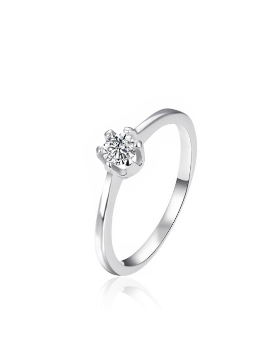 Agato Anello di fidanzamento in argento con zircone AGT-R02W - Diametro: 56 mm donna