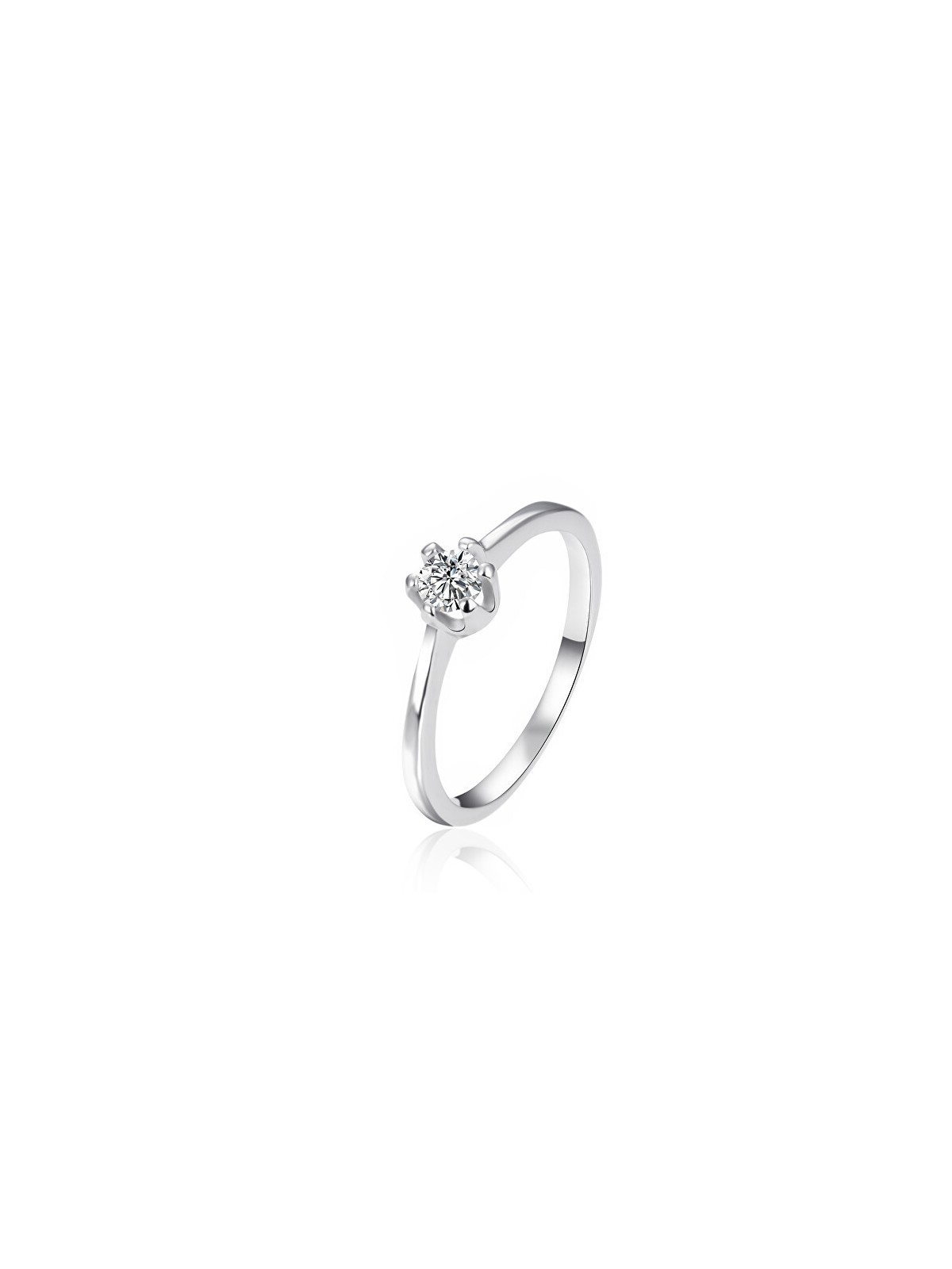 Agato Anello di fidanzamento in argento con zircone AGT-R02W - Diametro: 56 mm donna