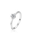 Agato Anello di fidanzamento in argento con zircone AGT-R02W - Diametro: 56 mm donna