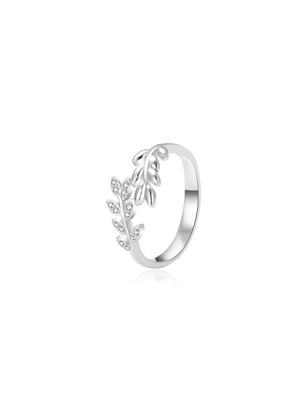 Agato Anello in argento con foglie AGT-R29W - Diametro: 54 mm donna