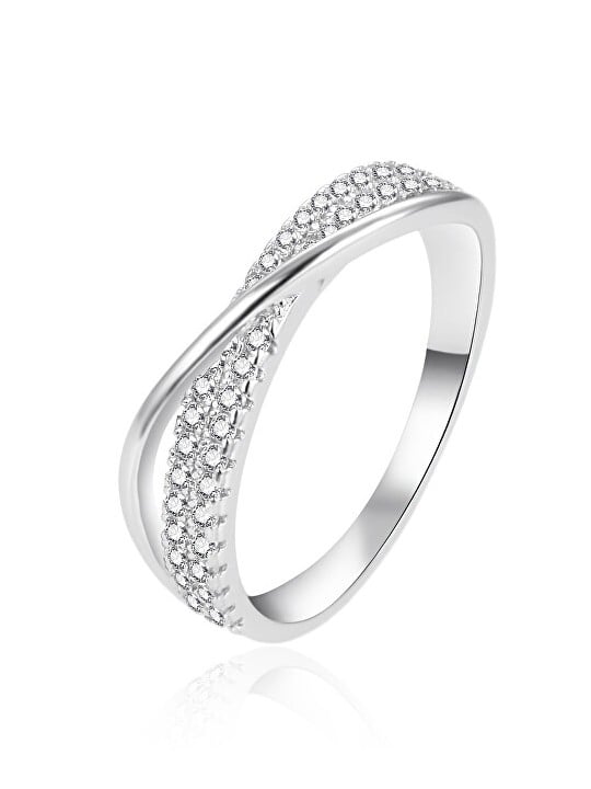 Agato Elegante anello in argento con zirconi AGT-R19W - Diametro: 56 mm donna