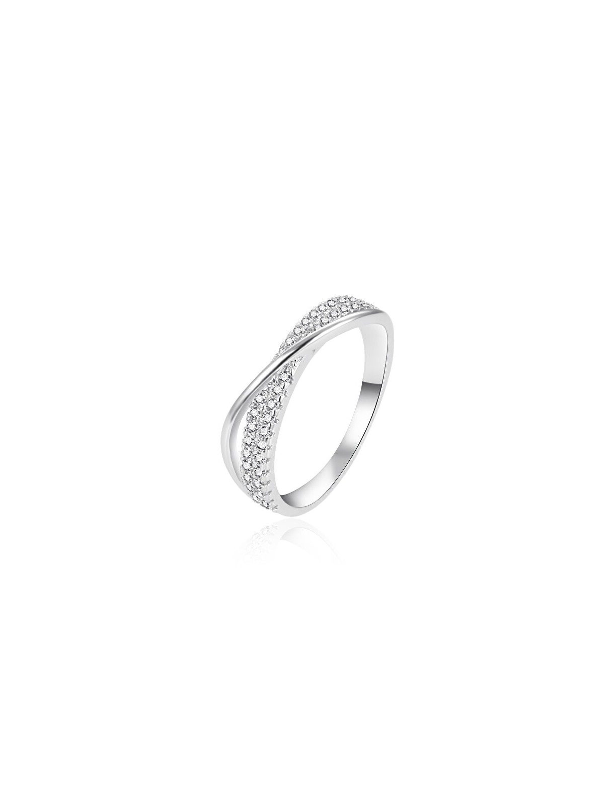 Agato Elegante anello in argento con zirconi AGT-R19W - Diametro: 56 mm donna