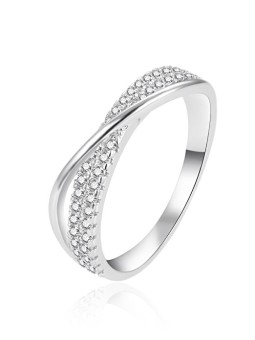 Agato Elegante anello in argento con zirconi AGT-R19W - Diametro: 58 mm donna