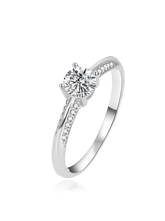 Agato Anello di fidanzamento in argento con zirconi AGT-R14W - Diametro: 54 mm donna