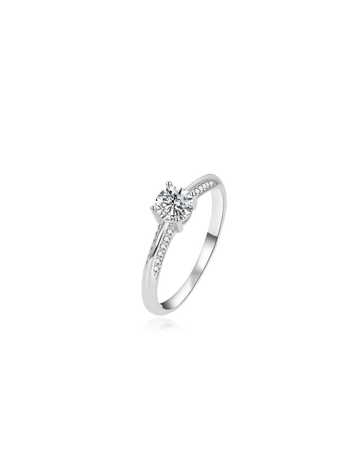 Agato Anello di fidanzamento in argento con zirconi AGT-R14W - Diametro: 54 mm donna