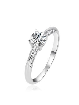 Agato Anello di fidanzamento in argento con zirconi AGT-R14W - Diametro: 58 mm donna